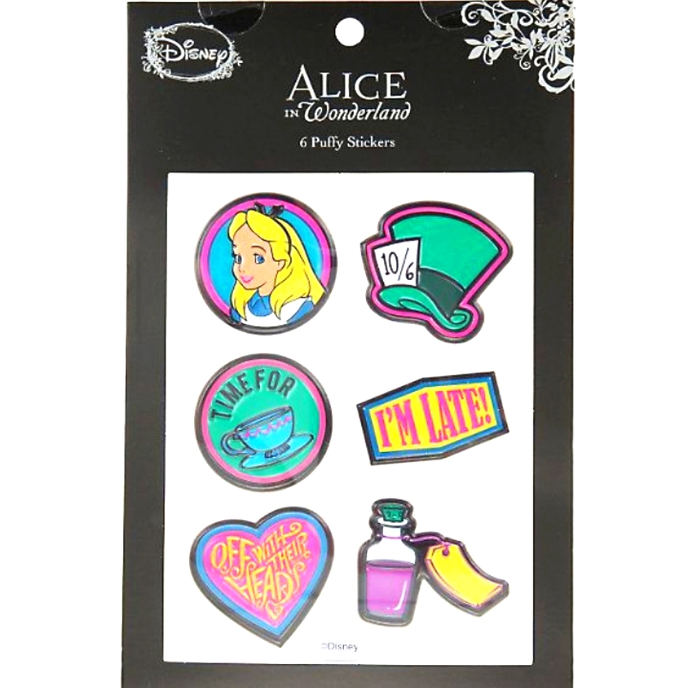 Alice in Wonderland Puffy Stickers